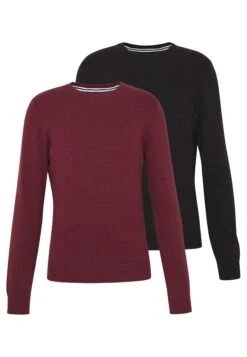 Pier One 2 Pack- Trui - Black/Bordeaux