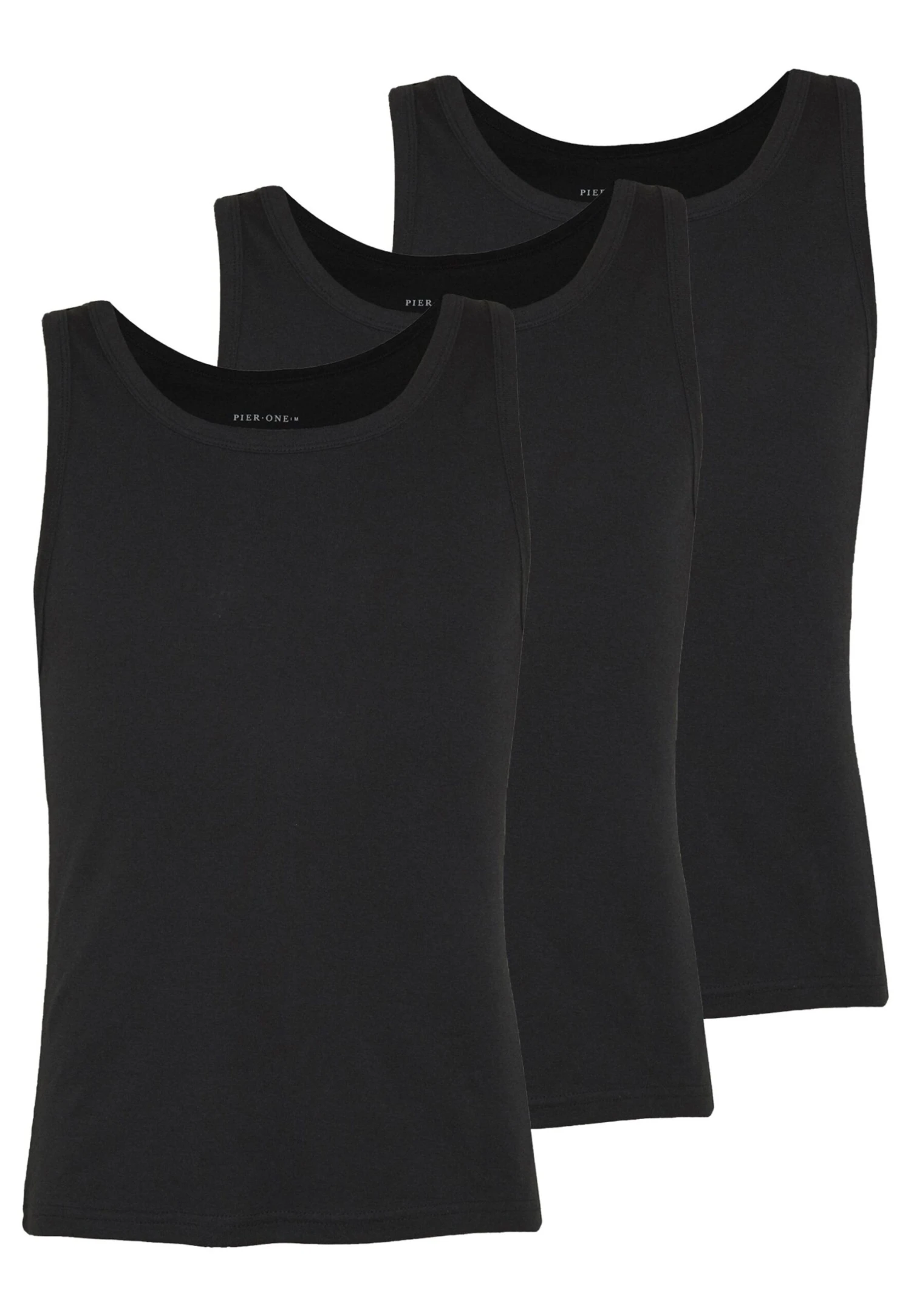 Pier One 3 Pack - Hemd - Black 3 Pier One 3 Pack - Hemd - Black