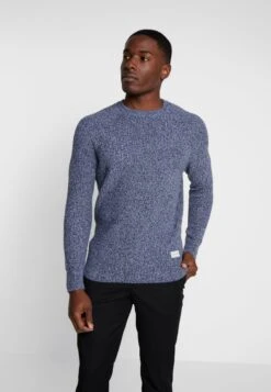 Pier One Multicolour Half Cardigan Jumper - Trui - Mottled Blue