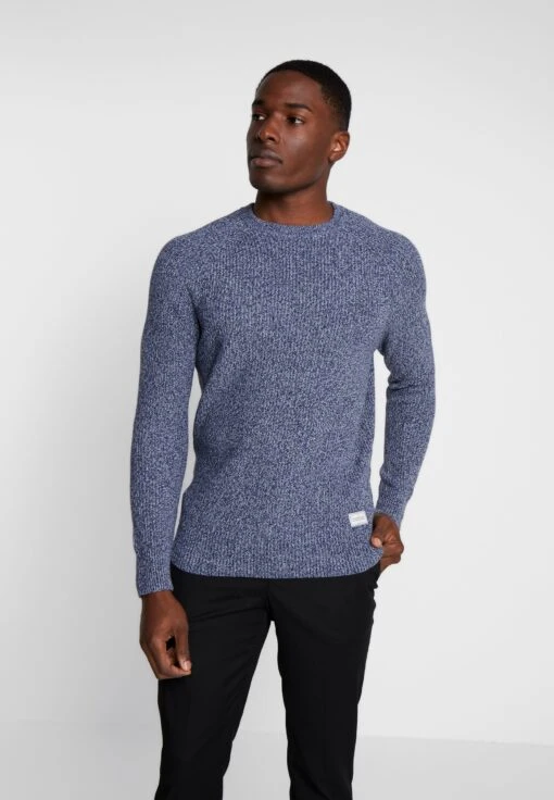Pier One Multicolour Half Cardigan Jumper - Trui - Mottled Blue