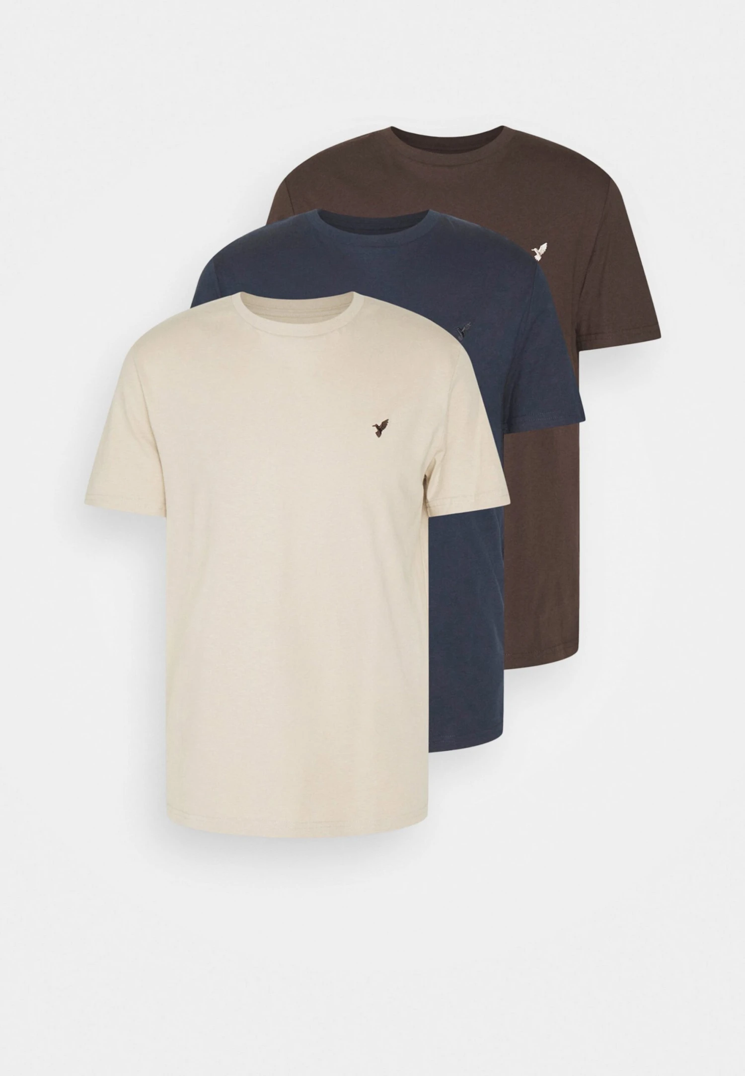 Pier One 3 Pack - T-Shirt Basic - Dark Blue/Beige/Dark Brown 8 Pier One 3 Pack - T-Shirt Basic - Dark Blue/Beige/Dark Brown - Afbeelding 6