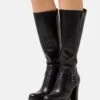 Pier One Leather- Laarzen Met Hoge Hak - Black 1 Pier One Leather- Laarzen Met Hoge Hak - Black -Pier One 10a0ad900540424489fa511dcaf51962