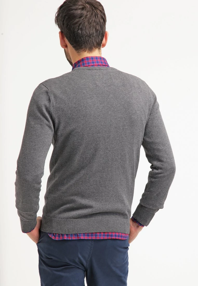 Pier One Basic Crewneck - Trui - Dark Grey Melange 5 Pier One Basic Crewneck - Trui - Dark Grey Melange - Afbeelding 3