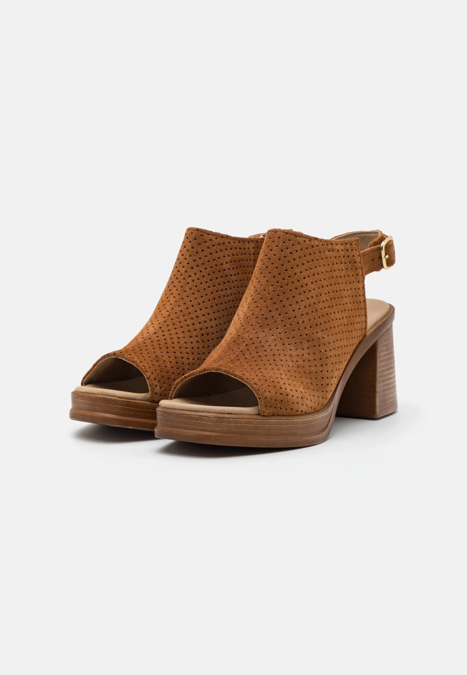 Pier One Leather - Sandalen Met Plateauzool - Cognac 5 Pier One Leather - Sandalen Met Plateauzool - Cognac - Afbeelding 3