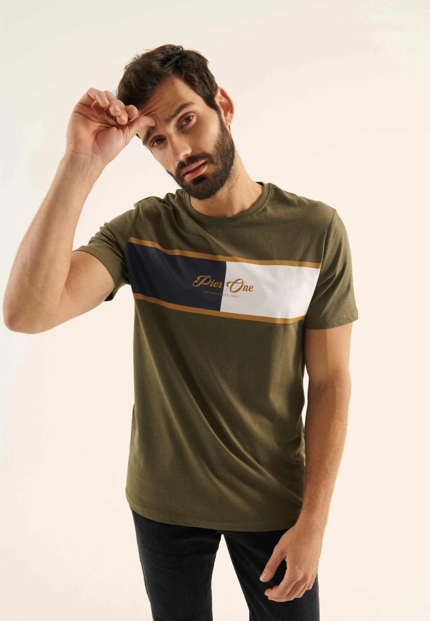 Pier One T-Shirt Print - Olive 7 Pier One T-Shirt Print - Olive - Afbeelding 5
