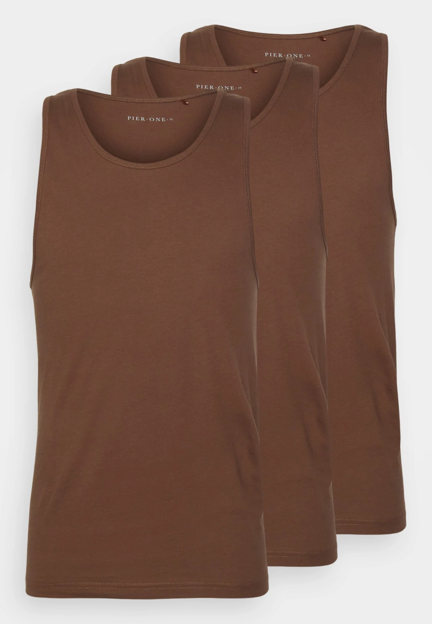 Pier One 3Pck Skin Tone Rib Vest- Hemd - Brown 6 Pier One 3Pck Skin Tone Rib Vest- Hemd - Brown - Afbeelding 4