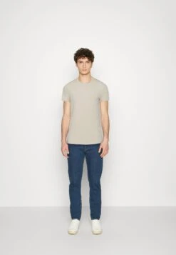 Pier One 3 Pack - T-Shirt Basic - Brown/Beige/Light Blue