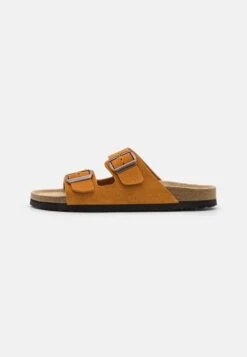 Pier One Leather Unisex - Pantoffels - Cognac