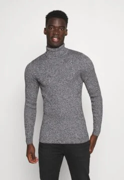 Pier One Muscle Fit Turtle - Trui - Mottled Grey