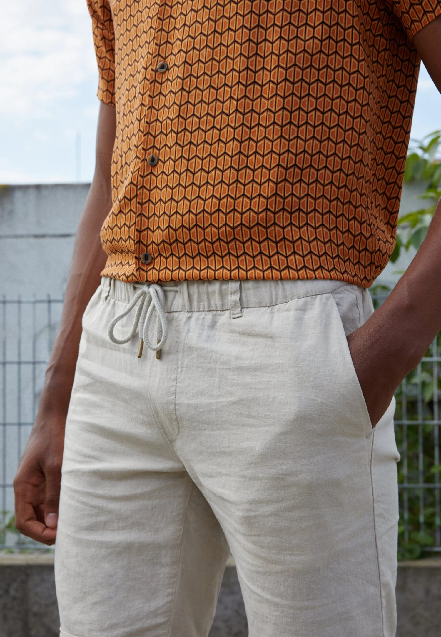 Pier One Linen Blend Drawcord Shorts- Shorts - Beige 5 Pier One Linen Blend Drawcord Shorts- Shorts - Beige - Afbeelding 3