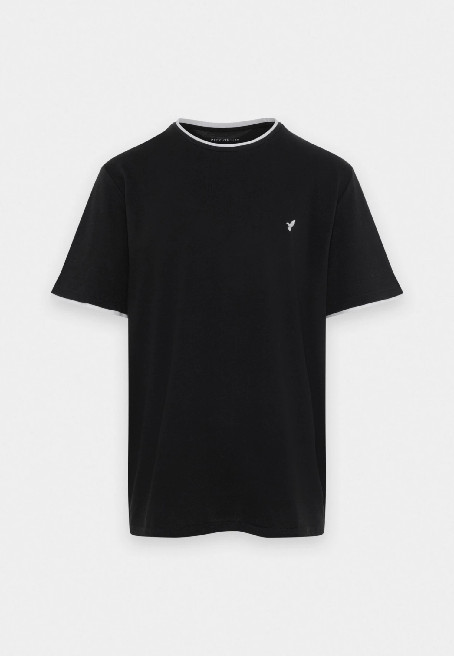 Pier One Pique Embro Detail- T-Shirt Basic - Black 3 Pier One Pique Embro Detail- T-Shirt Basic - Black