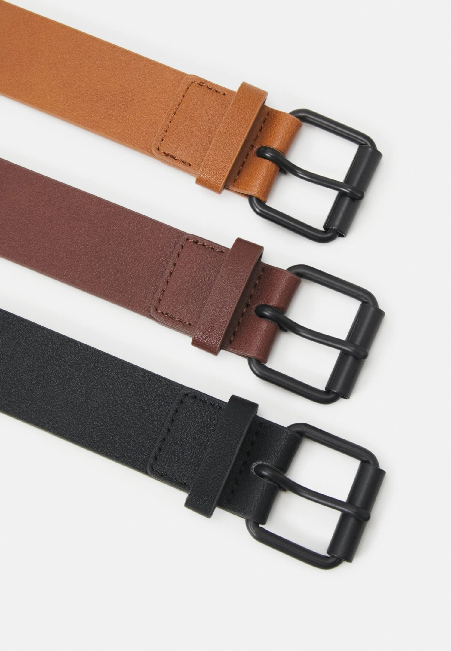 Pier One 3 Pack Unisex - Riem - Black/Brown/Cognac 4 Pier One 3 Pack Unisex - Riem - Black/Brown/Cognac - Afbeelding 2