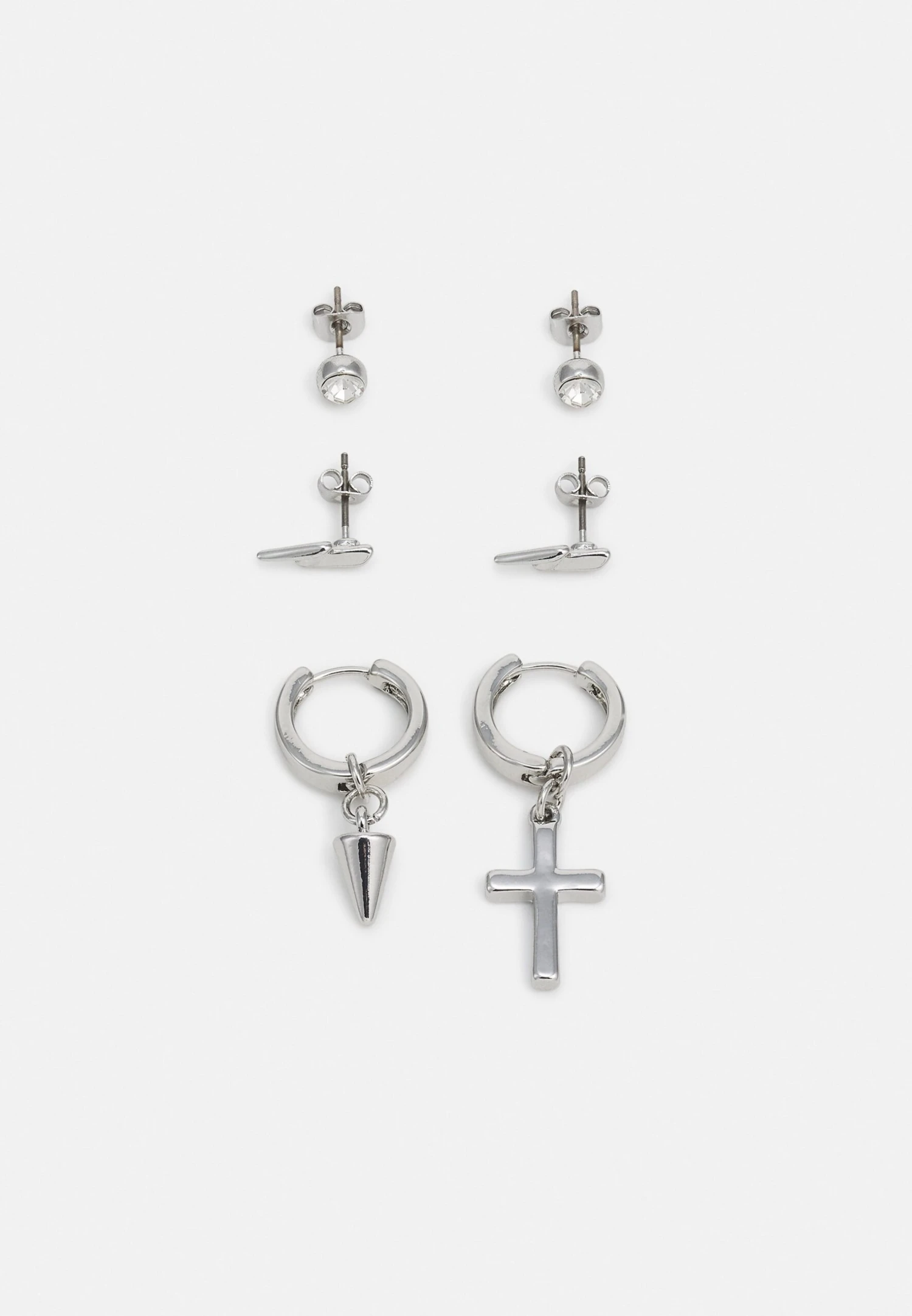 Pier One 3 Pack Unisex - Oorbellen - Silver-Coloured 2 Pier One 3 Pack Unisex - Oorbellen - Silver-Coloured