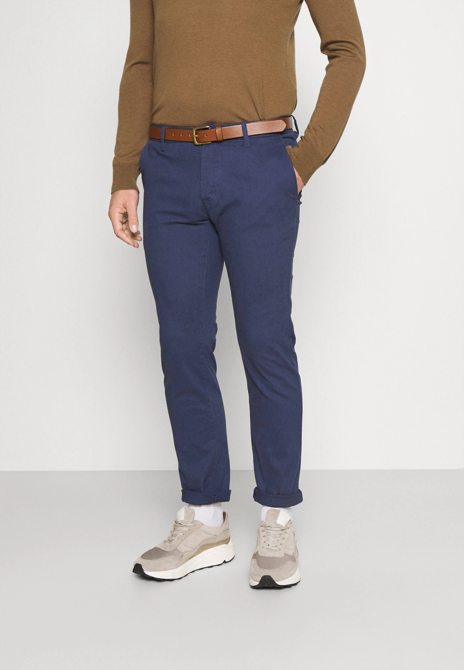 Pier One Belted - Chino - Dark Blue 3 Pier One Belted - Chino - Dark Blue