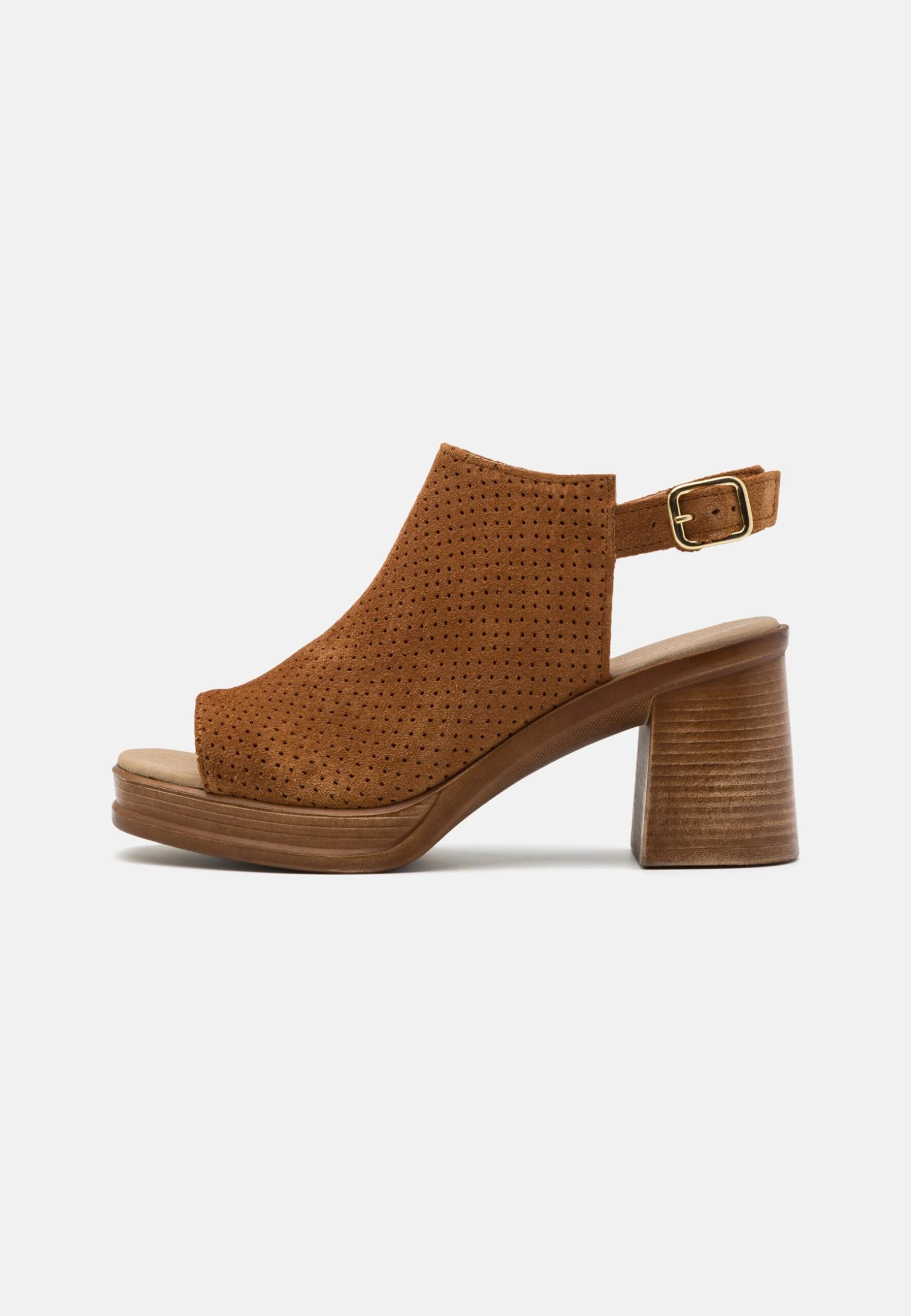 Pier One Leather - Sandalen Met Plateauzool - Cognac 4 Pier One Leather - Sandalen Met Plateauzool - Cognac - Afbeelding 2
