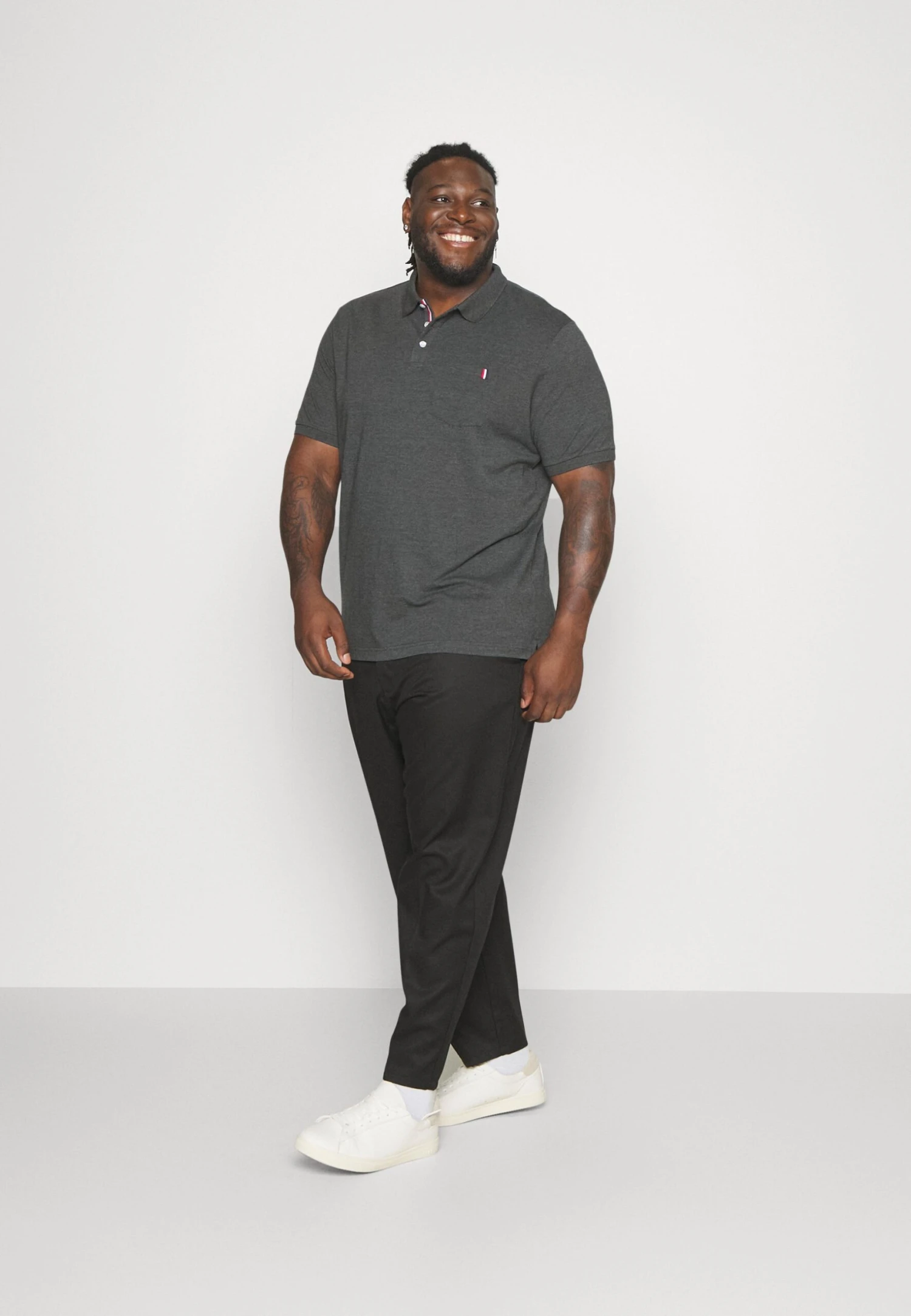 Pier One Tricolore Trim- Poloshirt - Dark Grey 4 Pier One Tricolore Trim- Poloshirt - Dark Grey - Afbeelding 2