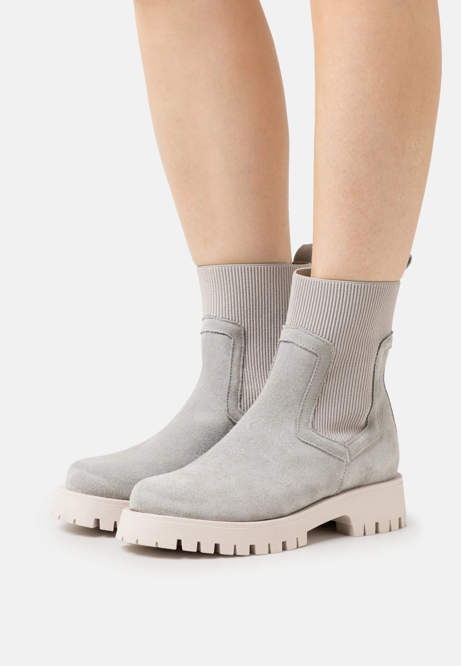 Pier One Leather - Enkellaarsjes Met Plateauzool - Grey 3 Pier One Leather - Enkellaarsjes Met Plateauzool - Grey