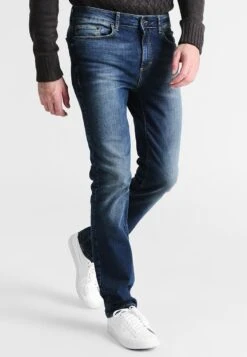 Pier One Straight Leg Jeans - Washed Dark Blue