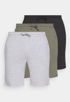 Pier One 3 Pack - Pyjamabroek - Black/Mottled Grey/Khaki