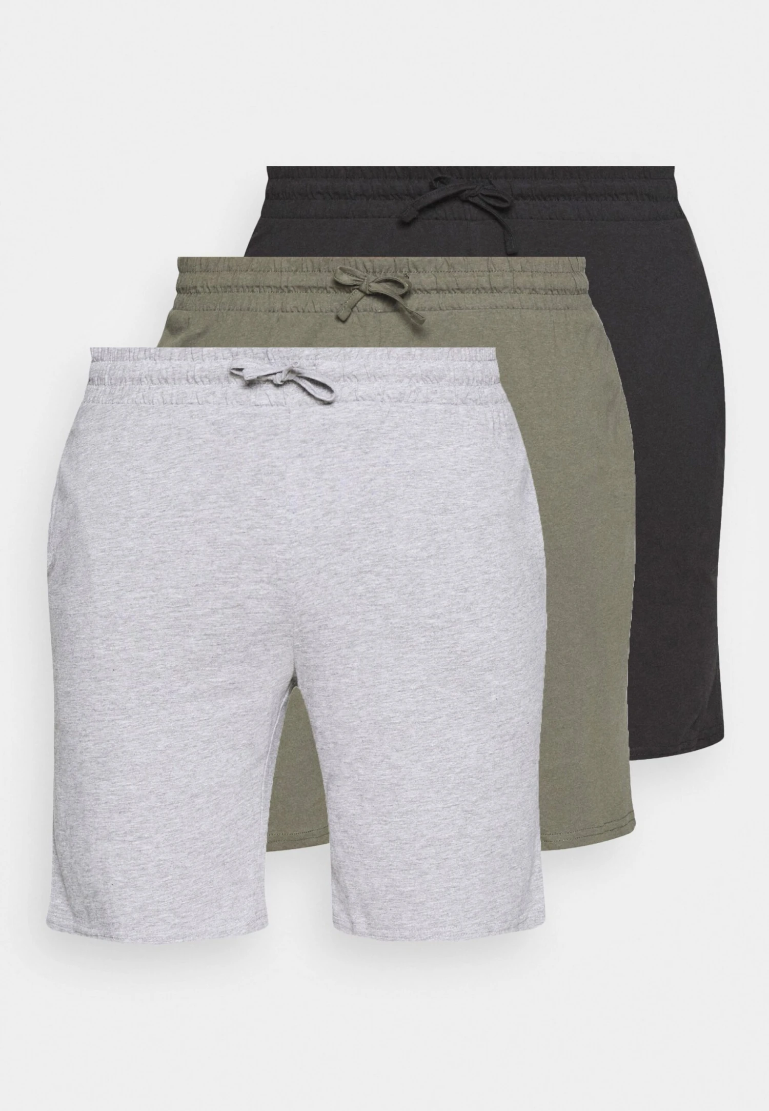 Pier One 3 Pack - Pyjamabroek - Black/Mottled Grey/Khaki 3 Pier One 3 Pack - Pyjamabroek - Black/Mottled Grey/Khaki