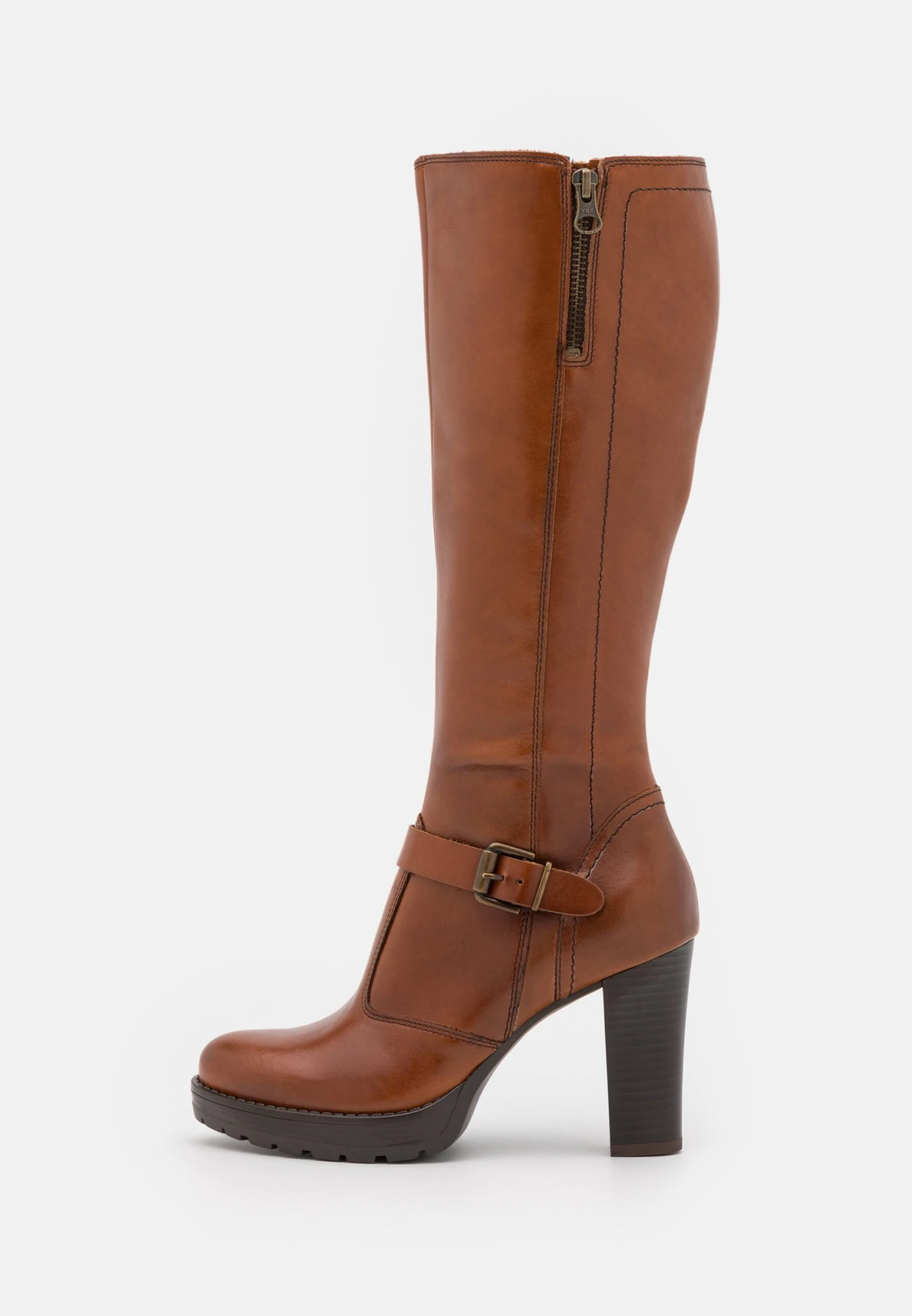 Pier One Leather- Laarzen Met Hoge Hak - Cognac 4 Pier One Leather- Laarzen Met Hoge Hak - Cognac - Afbeelding 2