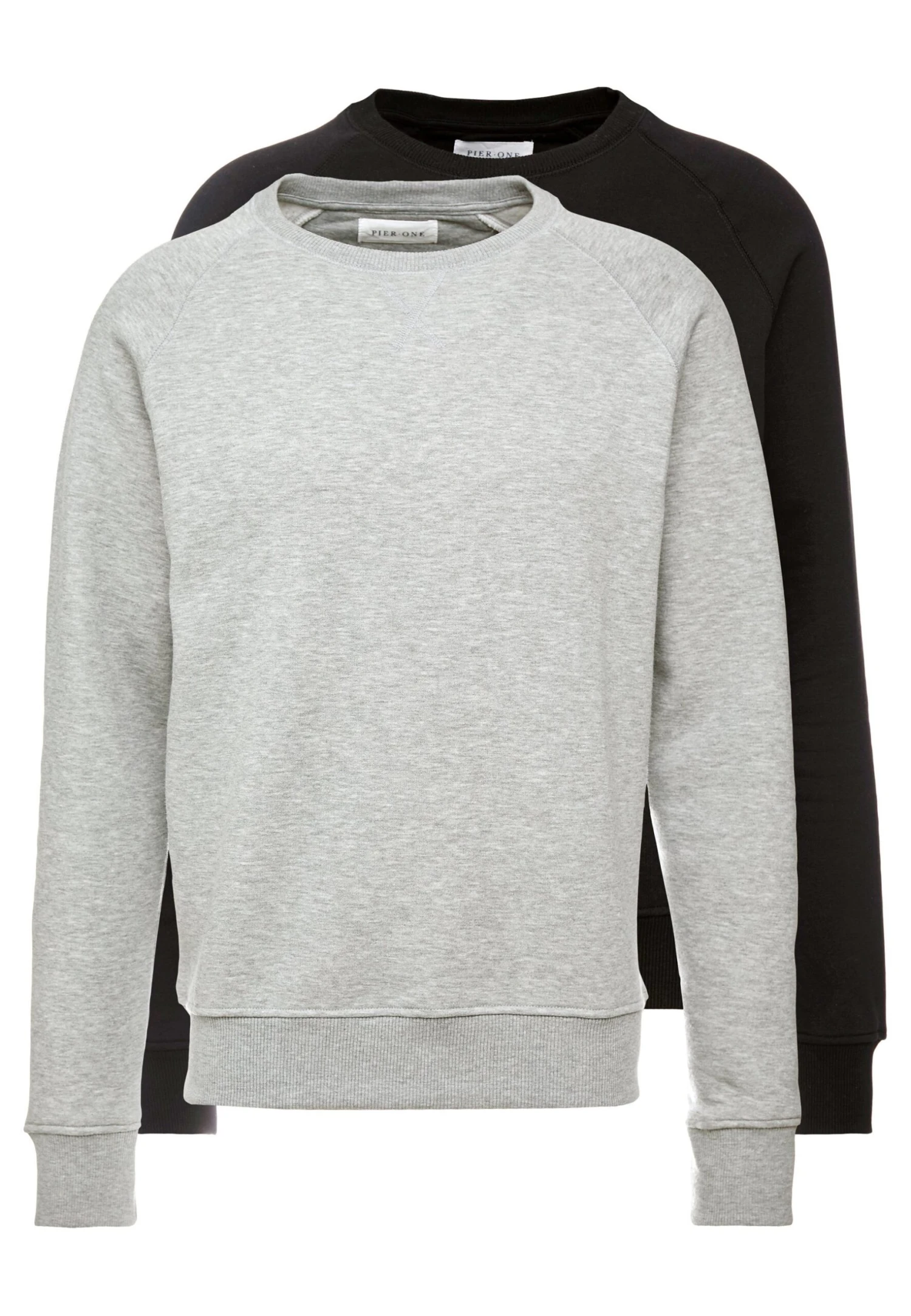 Pier One 2 Pack - Sweater - Mottled Light Grey/Black 7 Pier One 2 Pack - Sweater - Mottled Light Grey/Black - Afbeelding 5