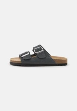 Bestsellers 17 Pier One Leather Unisex - Pantoffels - Dark Grey