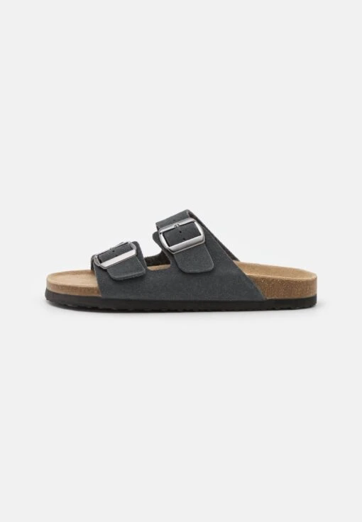 Pier One Leather Unisex - Pantoffels - Dark Grey