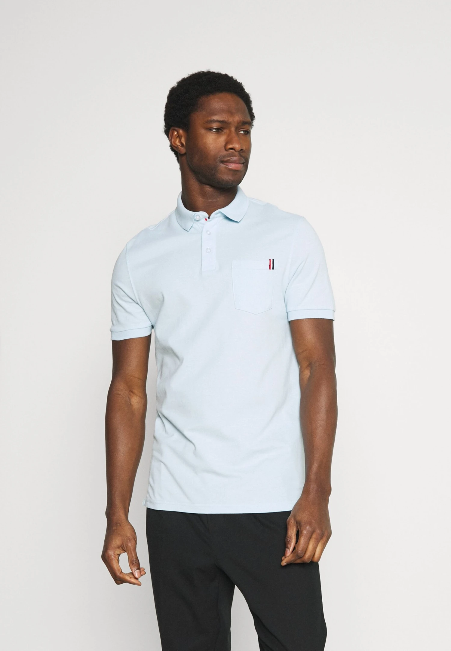 Pier One Tricolore Trim- Poloshirt - Light Blue 4 Pier One Tricolore Trim- Poloshirt - Light Blue - Afbeelding 2