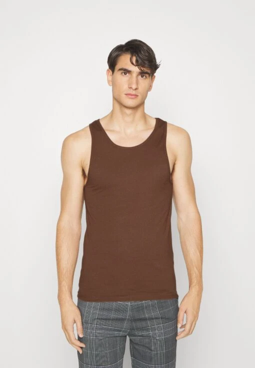 Pier One 3Pck Skin Tone Rib Vest- Hemd - Brown