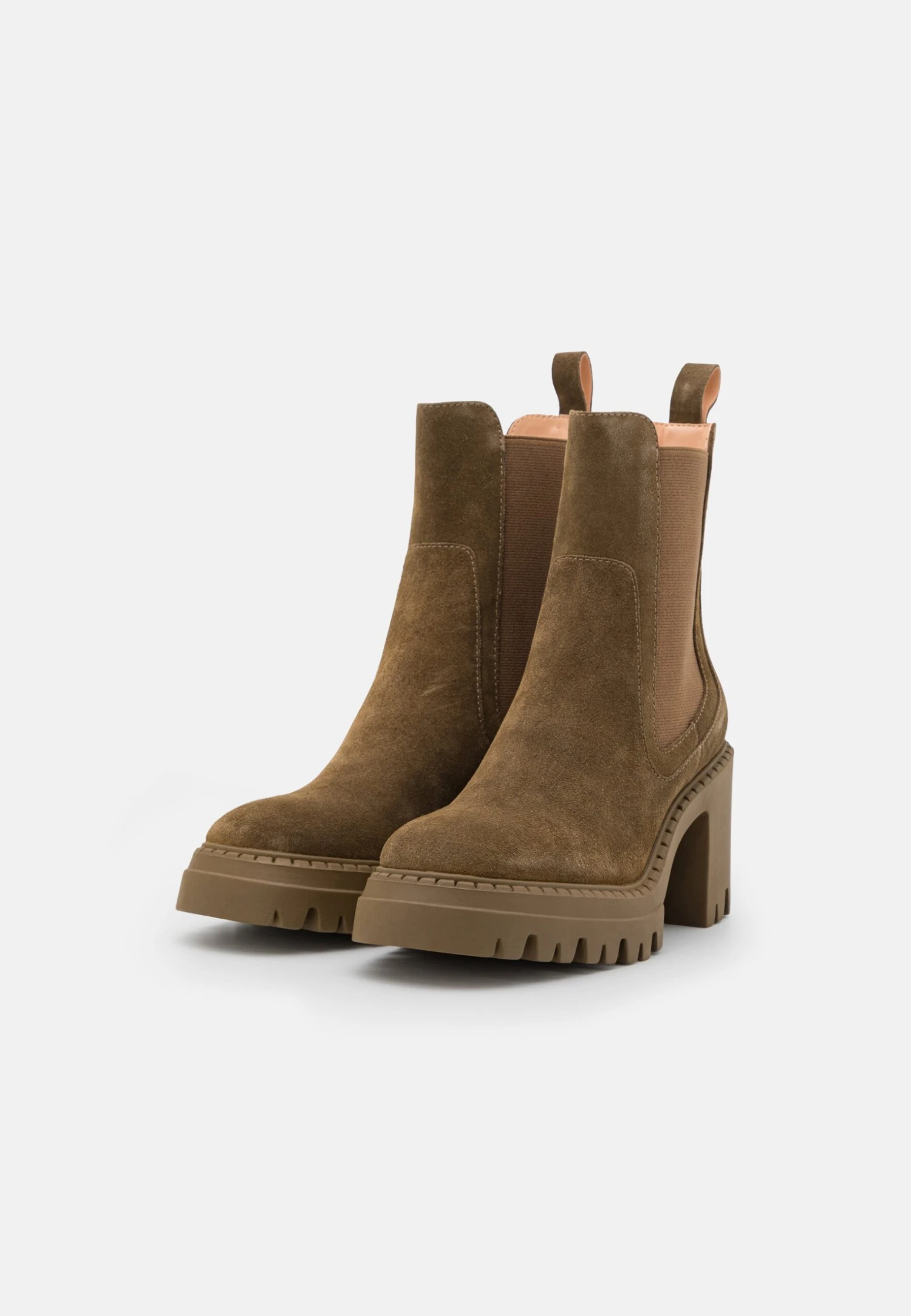 Pier One Leather - Enkellaarsjes Met Hoge Hak - Khaki 5 Pier One Leather - Enkellaarsjes Met Hoge Hak - Khaki - Afbeelding 3